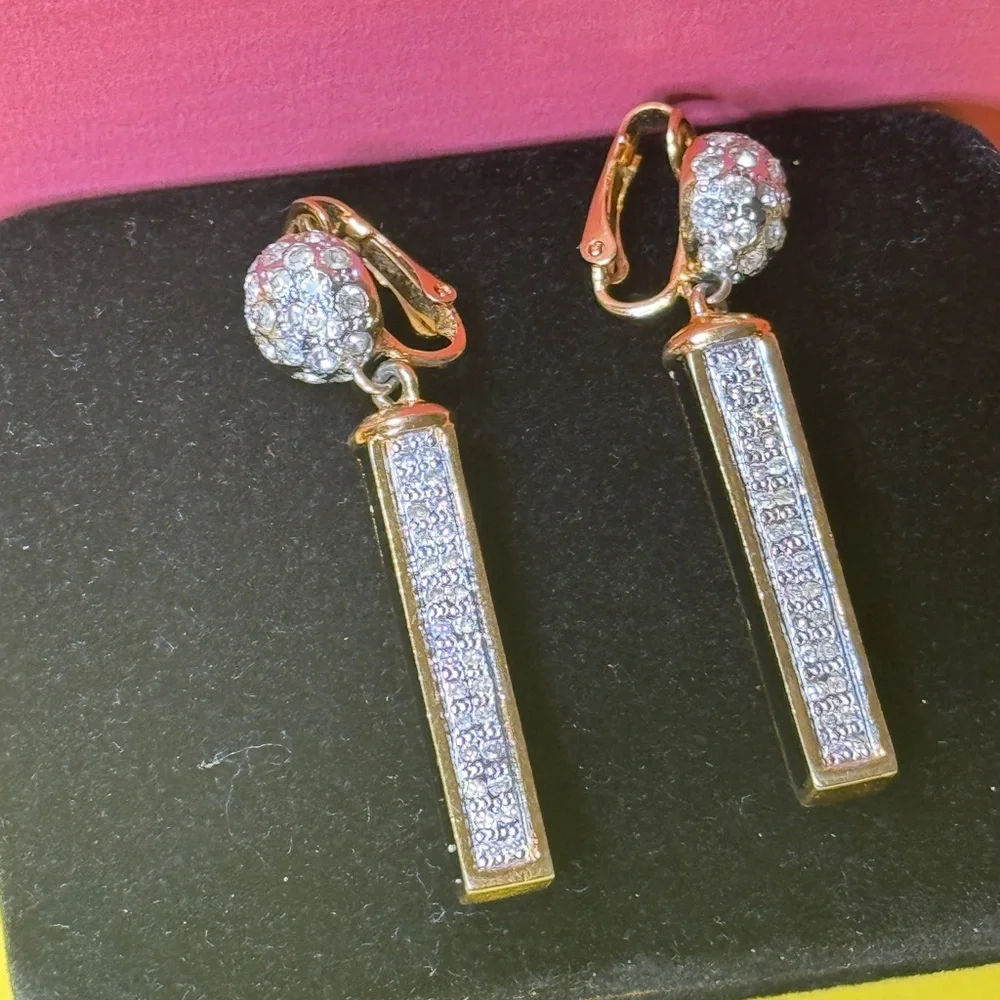 Valentino Black and Gold Crystal Earrings - Picture 4 of 15